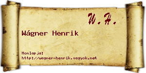 Wágner Henrik névjegykártya